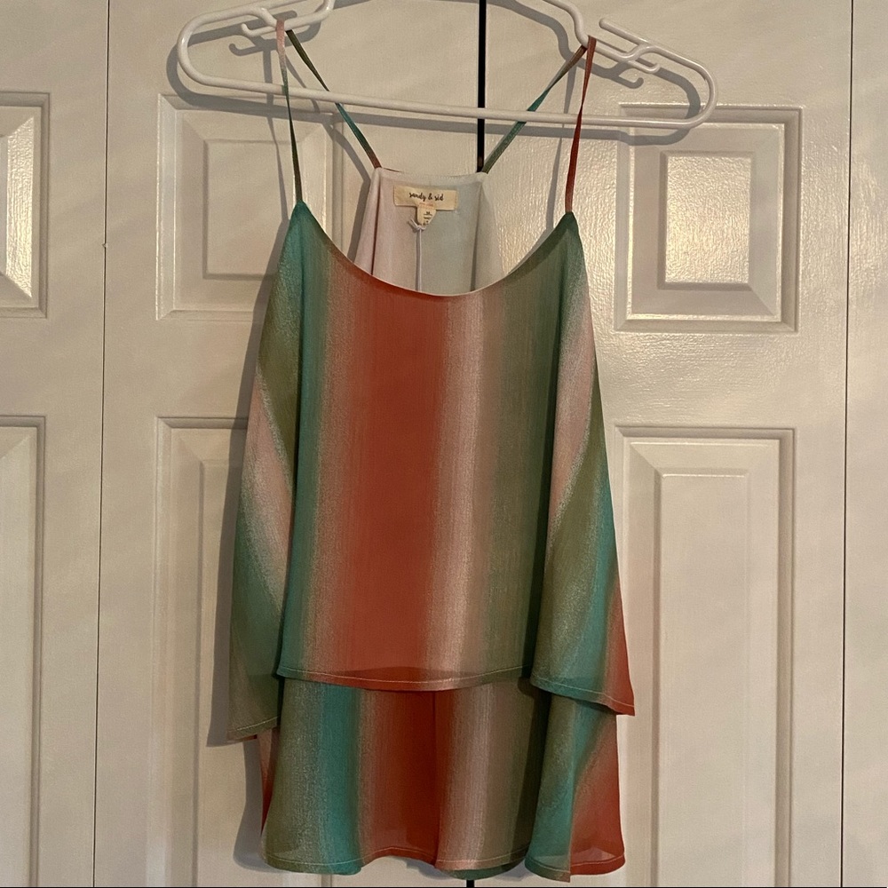 NWT Sandy & Sid Layered Strappy Tank - M
